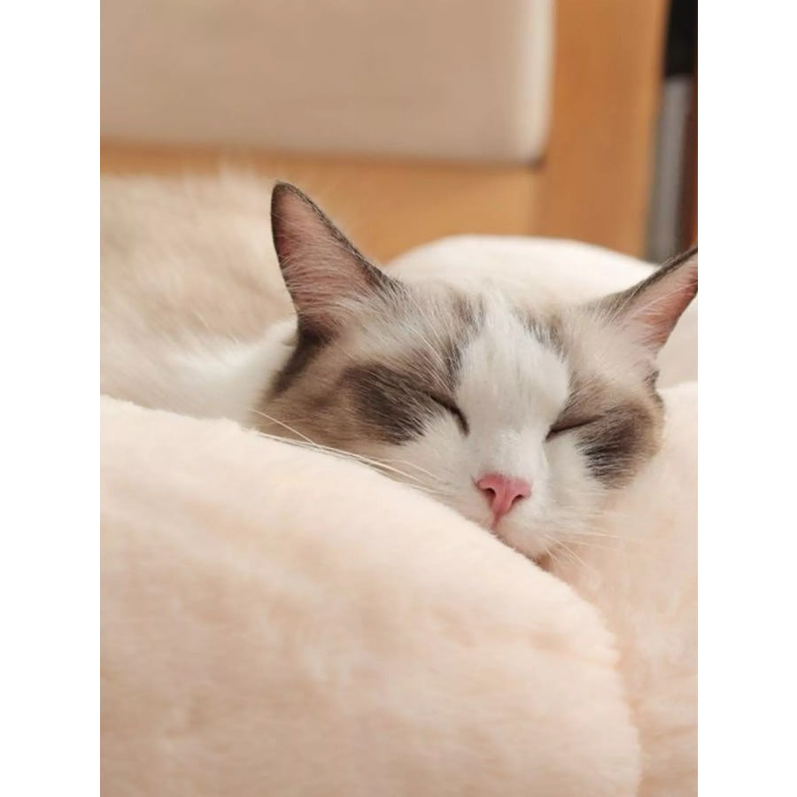 Round Plush Pet Nest with Cloud Pillow Apparel and Accessories