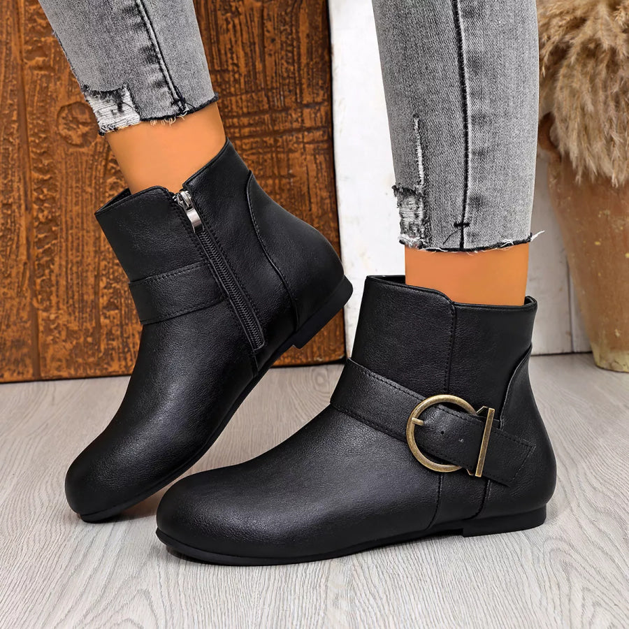 Round Toe Ankle Boots Apparel and Accessories