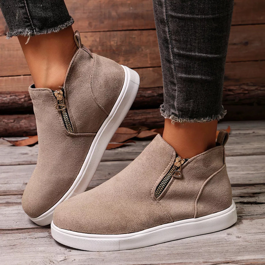 Round Toe Ankle Boots Apparel and Accessories
