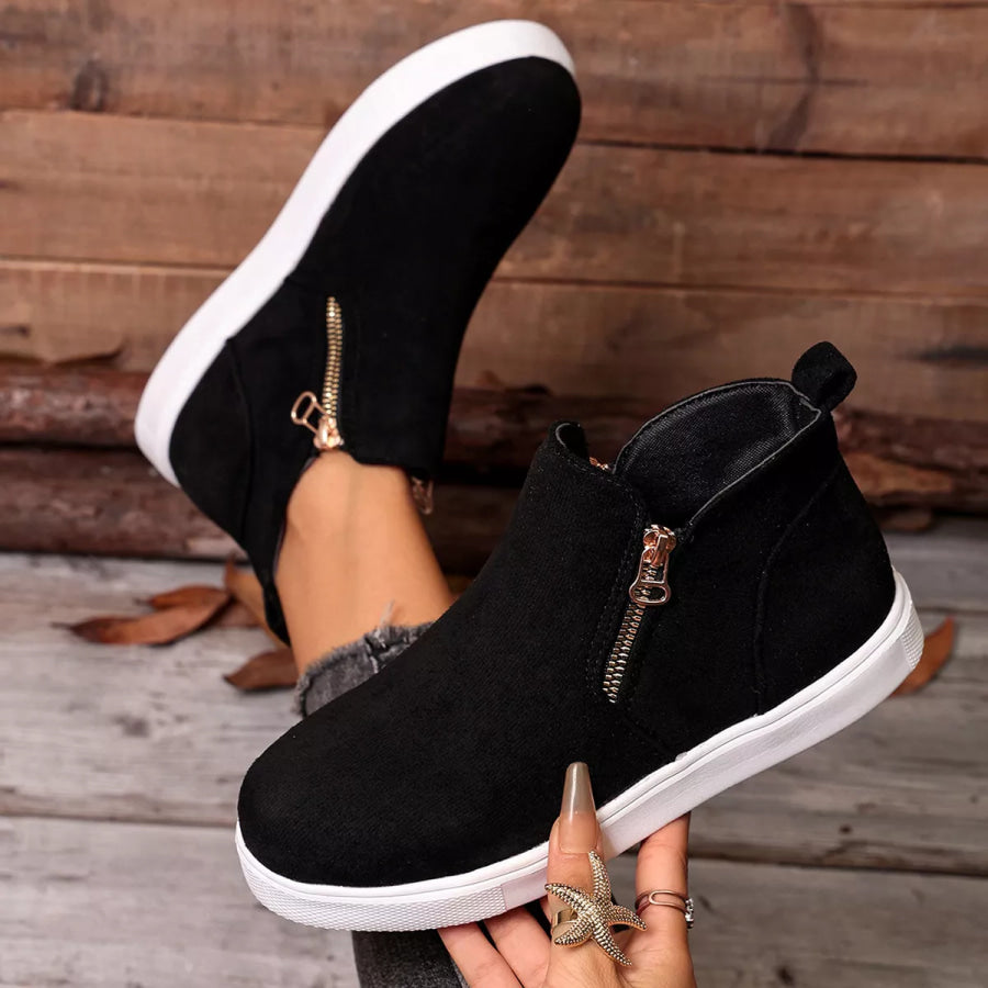 Round Toe Ankle Boots Apparel and Accessories