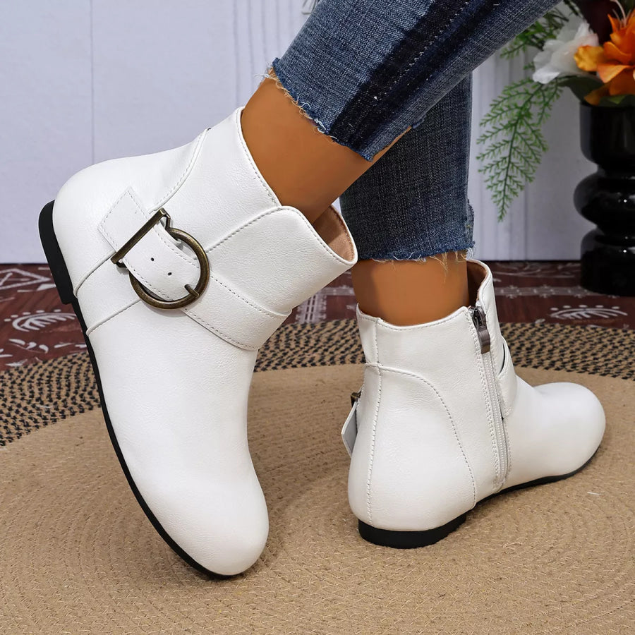 Round Toe Ankle Boots Apparel and Accessories