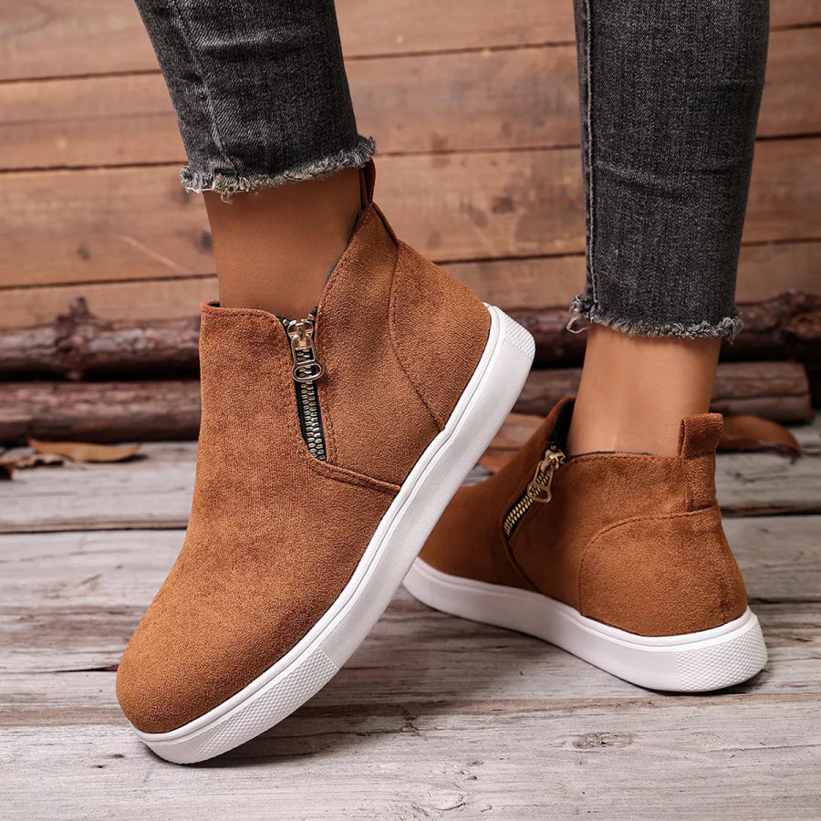 Round Toe Ankle Boots Apparel and Accessories