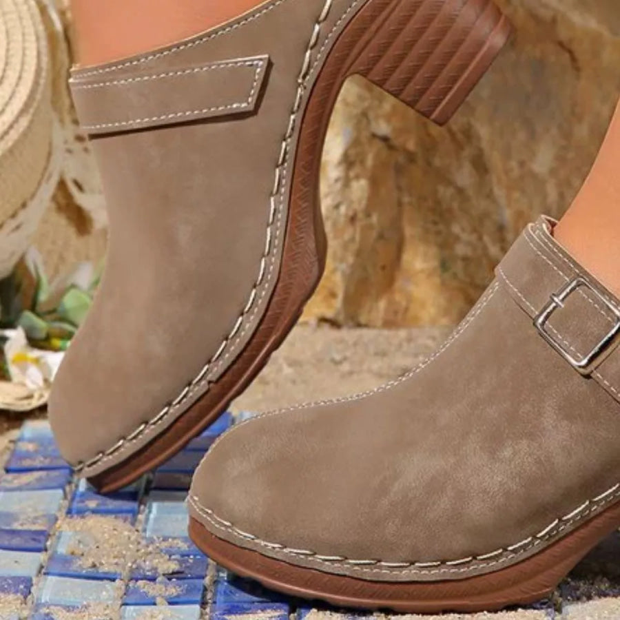 Round Toe Block Heel Sandals Apparel and Accessories