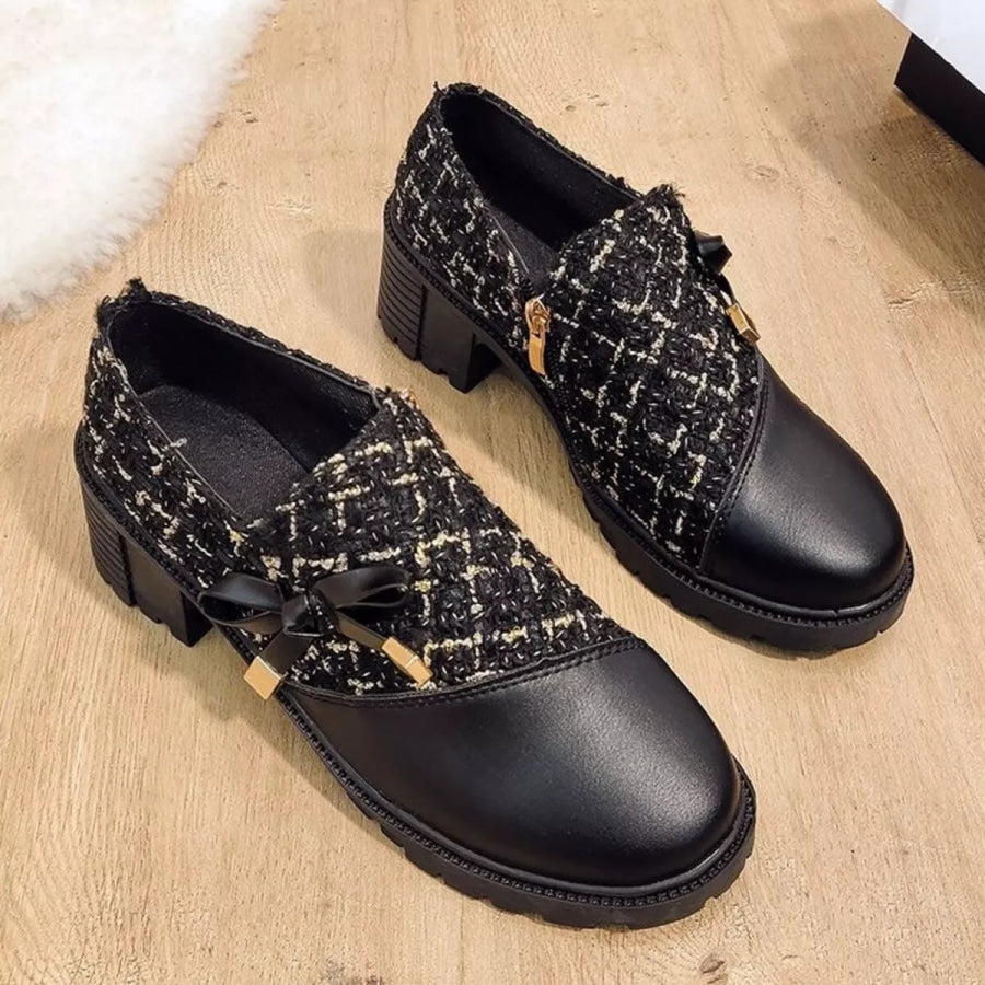 Round Toe Block Heels Boots Apparel and Accessories