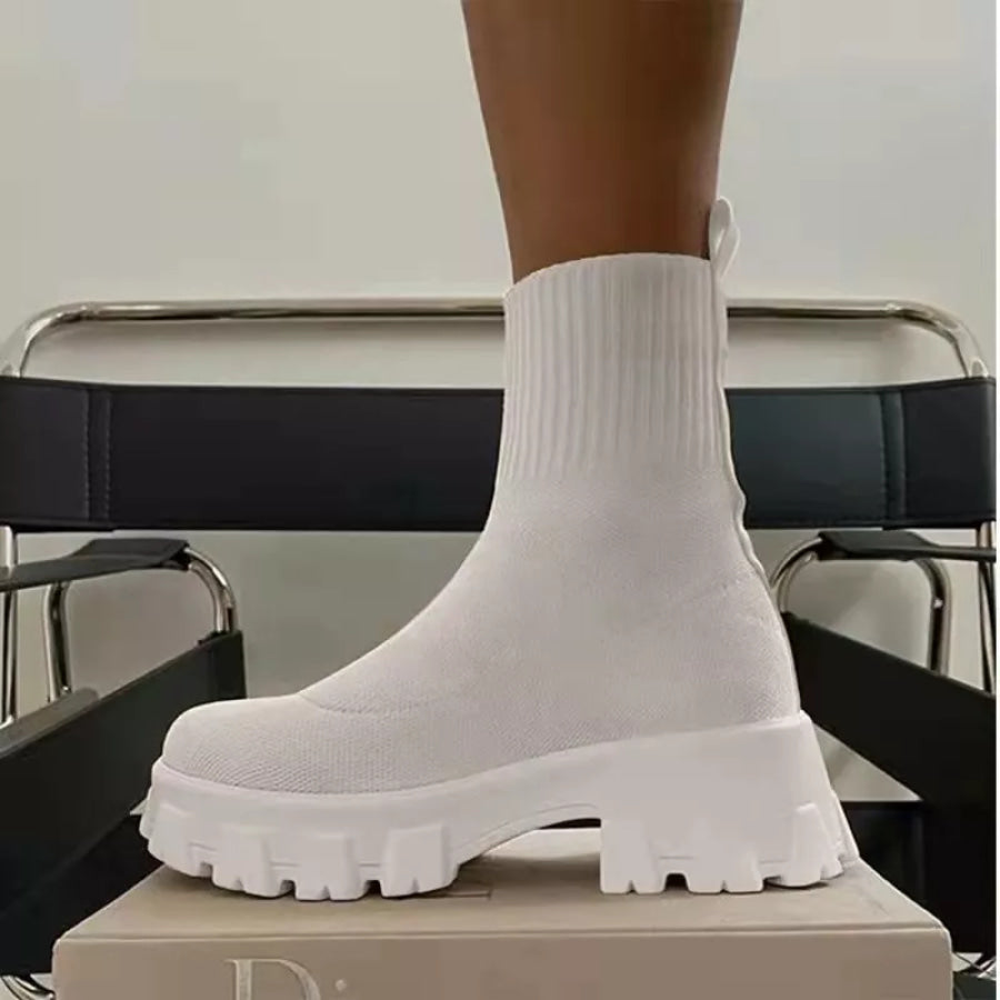 Round Toe Block Heels Boots Apparel and Accessories