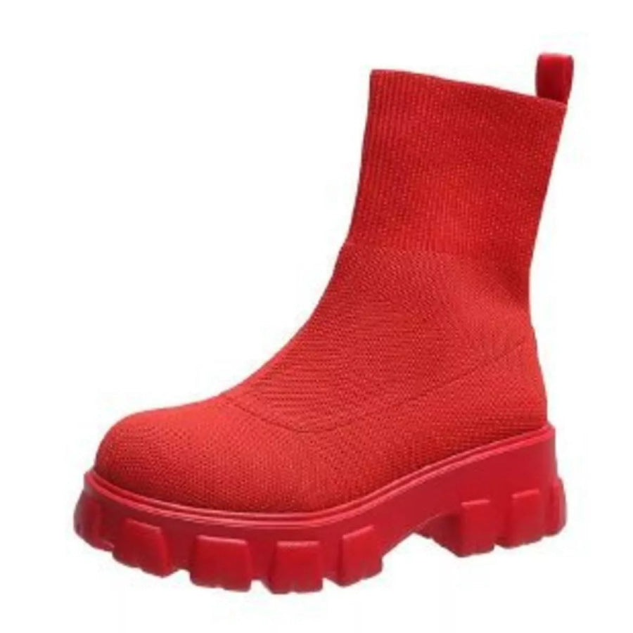 Round Toe Block Heels Boots Apparel and Accessories