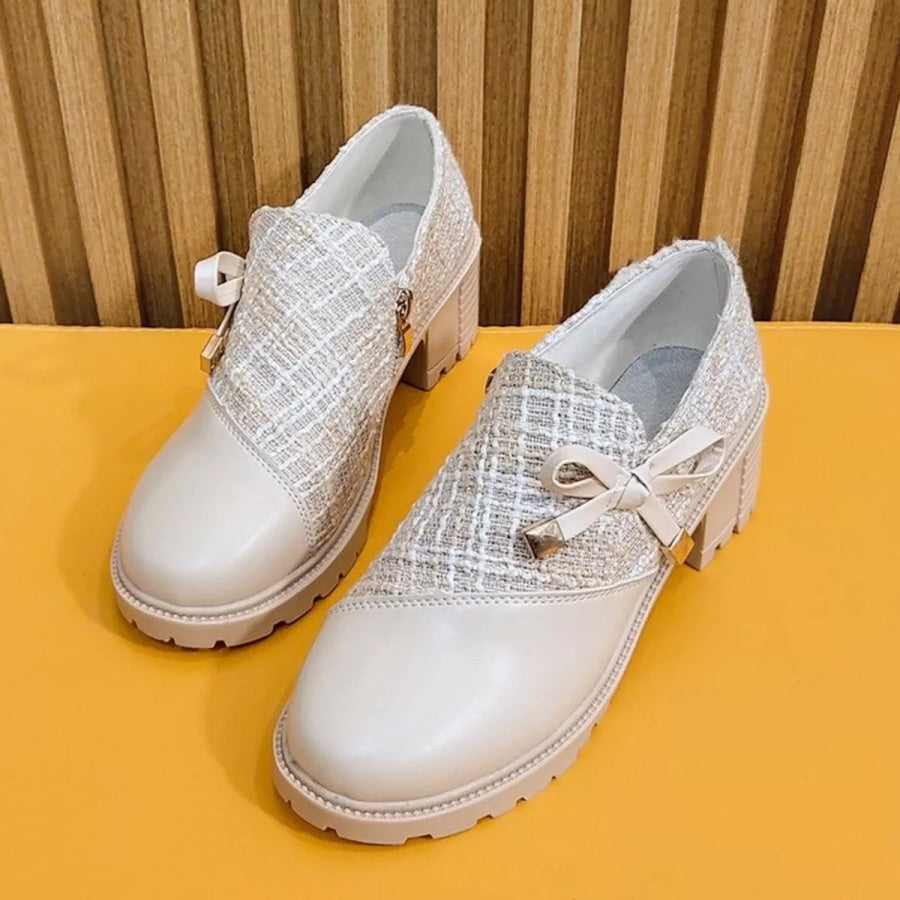 Round Toe Block Heels Boots Apparel and Accessories