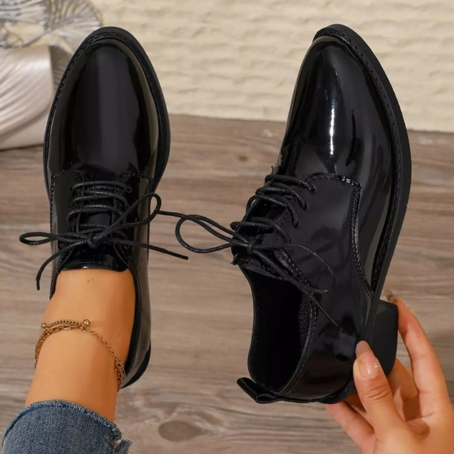 Round Toe Block Heels Loafers Apparel and Accessories