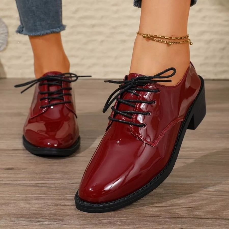 Round Toe Block Heels Loafers Apparel and Accessories