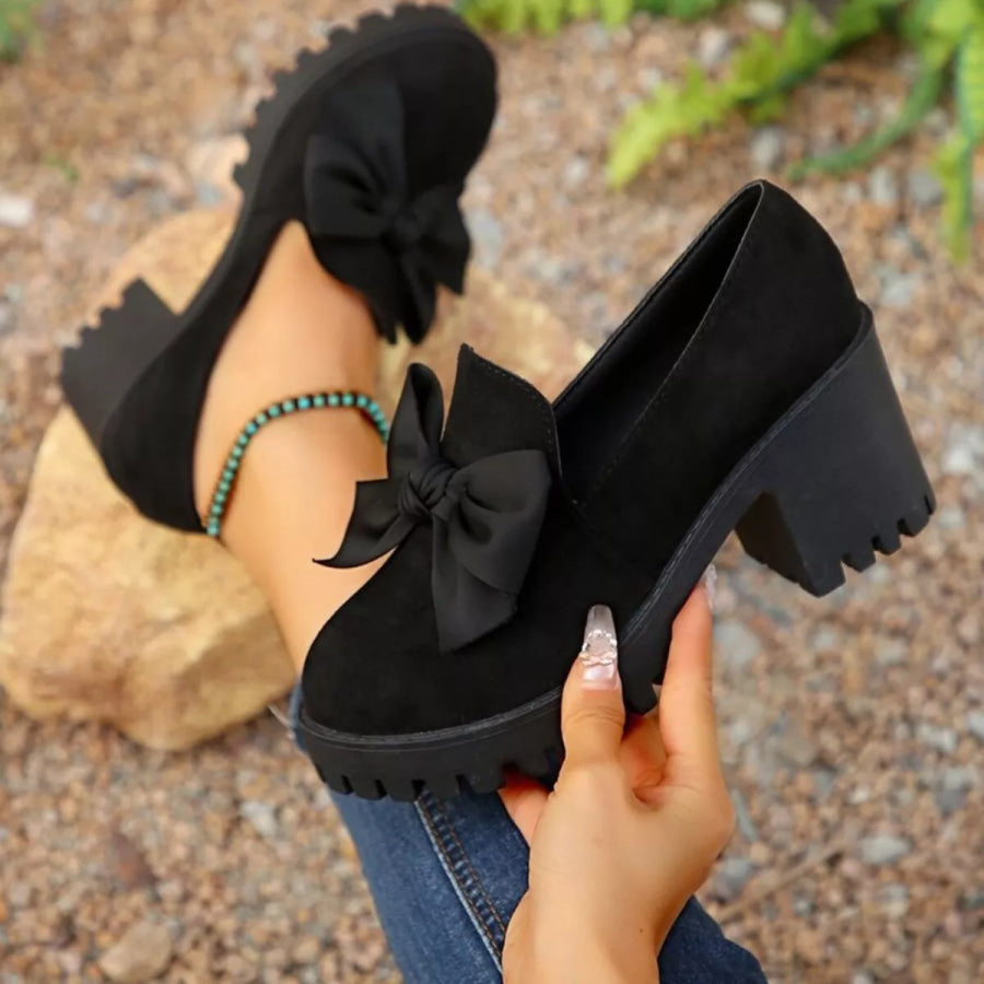 Round Toe Block Heels Pumps Apparel and Accessories