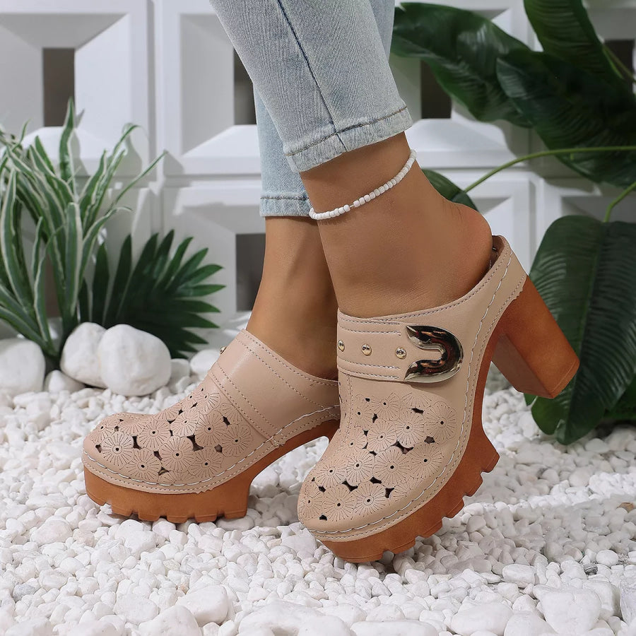 Round Toe Block Heels Sandals Apparel and Accessories