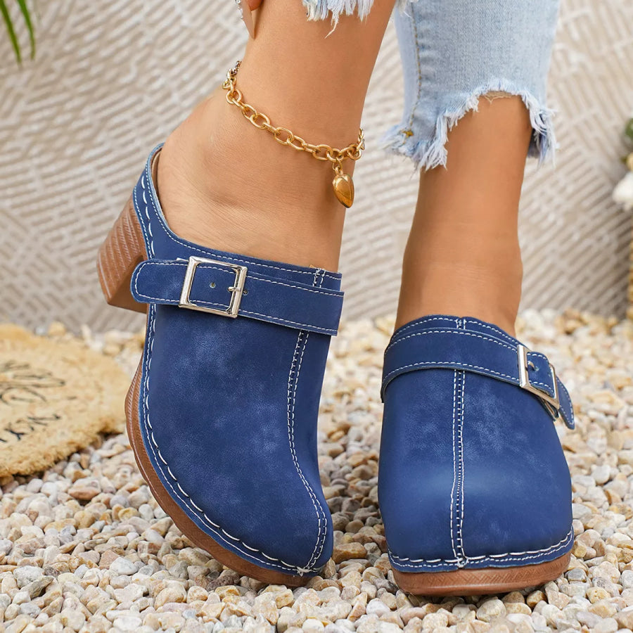 Round Toe Block Heels Sandals Apparel and Accessories