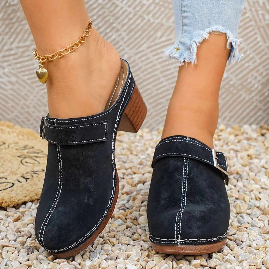 Round Toe Block Heels Sandals Apparel and Accessories