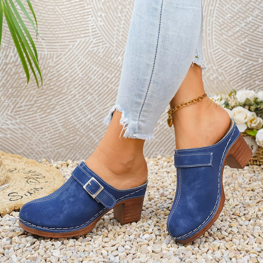 Round Toe Block Heels Sandals Apparel and Accessories