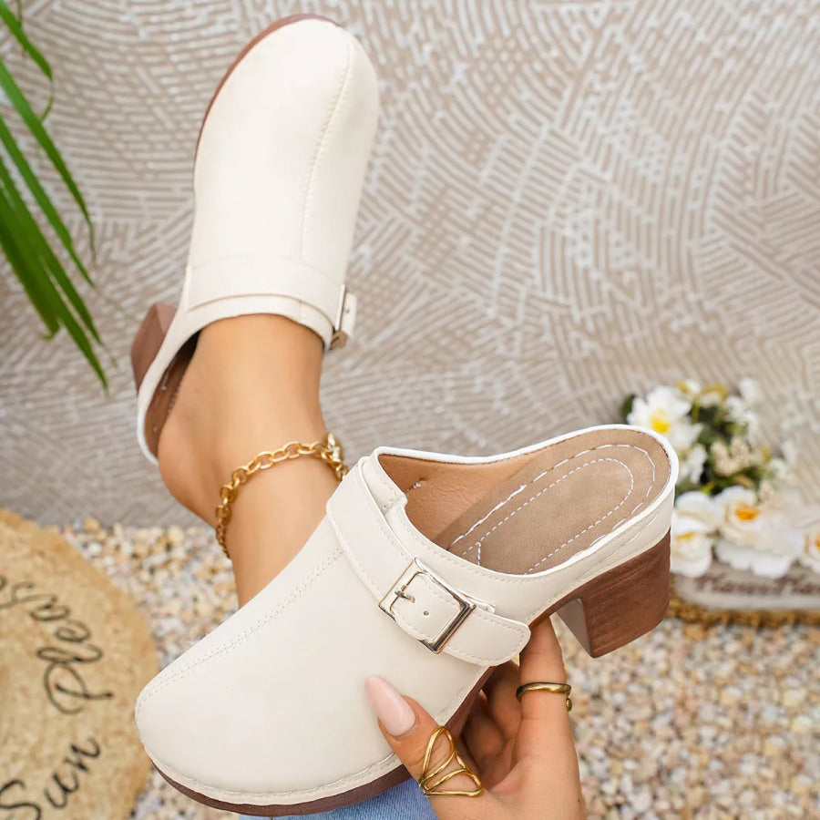 Round Toe Block Heels Sandals Apparel and Accessories