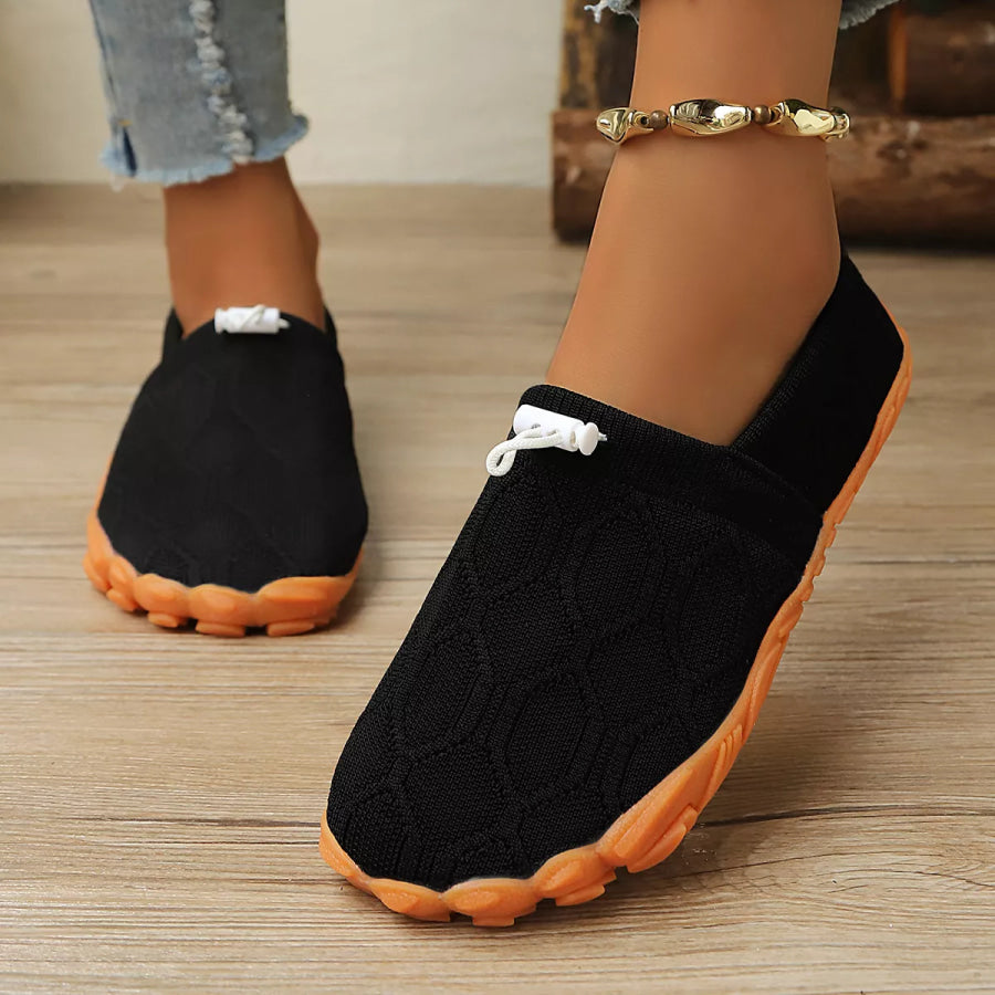 Round Toe Breathable Slip-Ons Black / 35 Apparel and Accessories