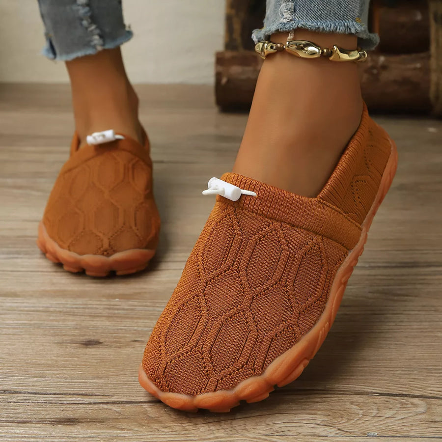 Round Toe Breathable Slip-Ons Brown / 35 Apparel and Accessories