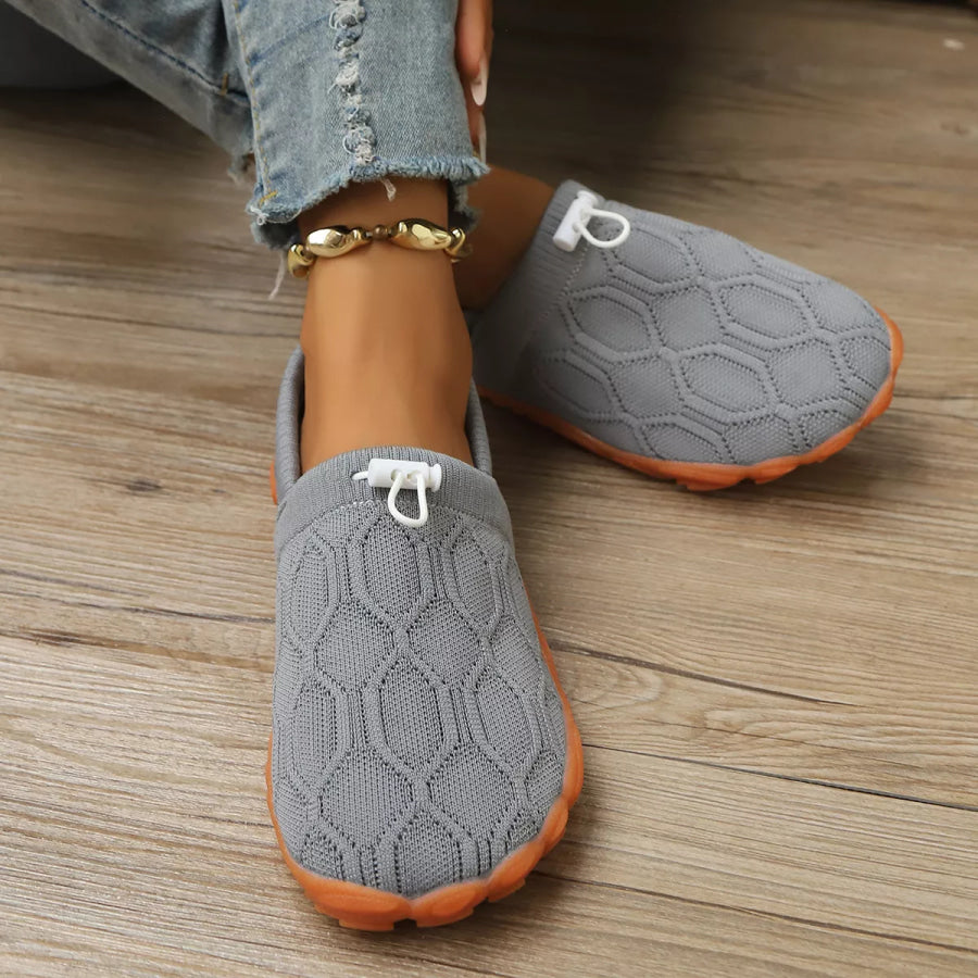 Round Toe Breathable Slip-Ons Gray / 35 Apparel and Accessories