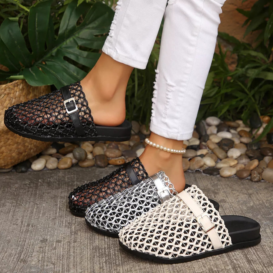Round Toe Buckle Sandals Apparel and Accessories