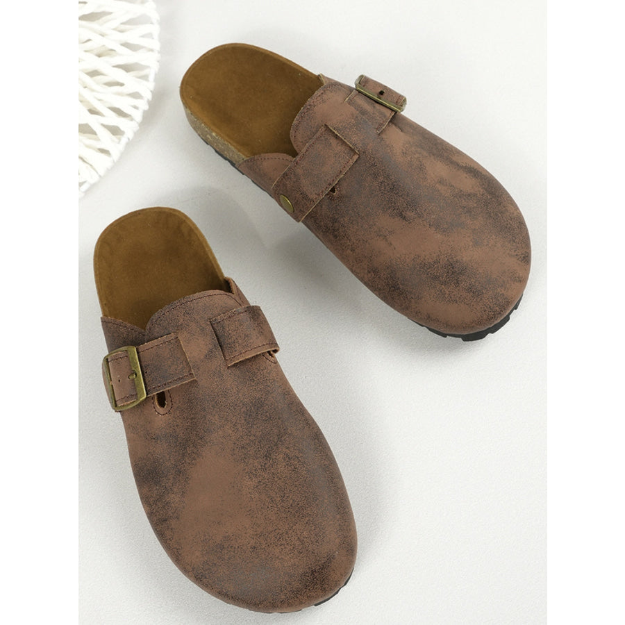 Round Toe Buckle Slip-Ons Apparel and Accessories