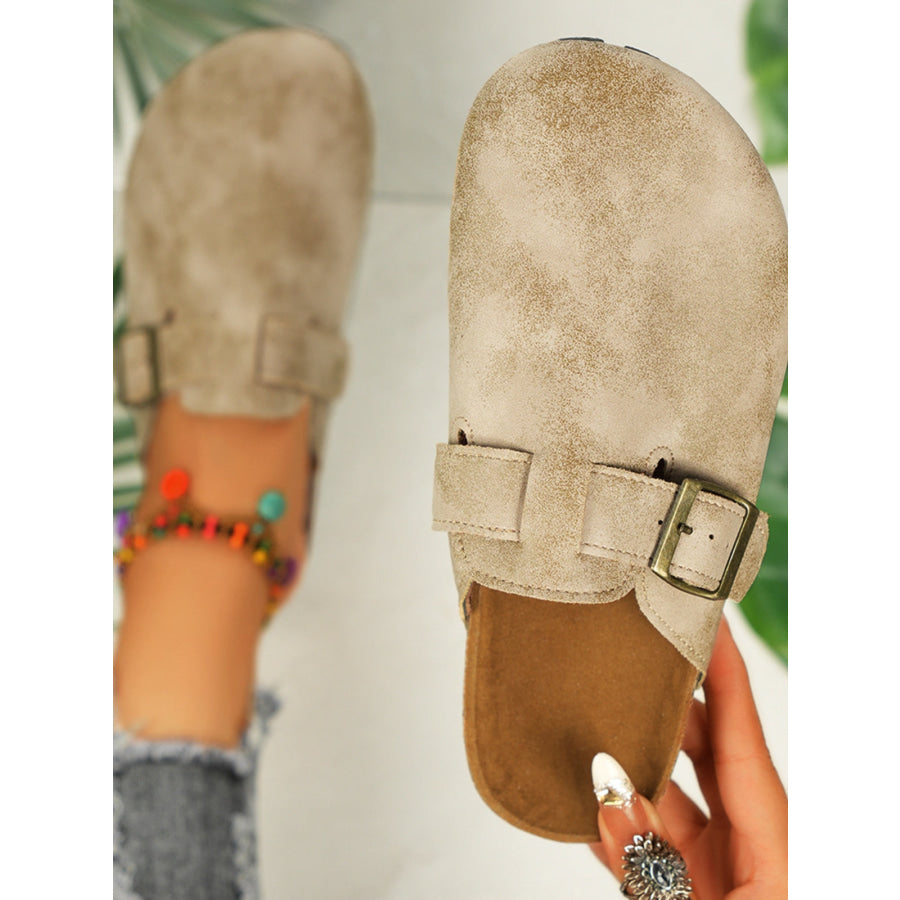 Round Toe Buckle Slip-Ons Apparel and Accessories