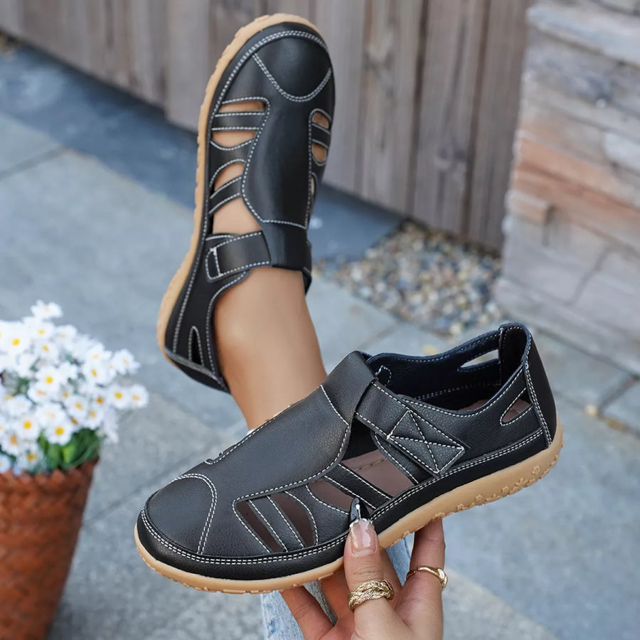 Round Toe Cutout Sandals Apparel and Accessories