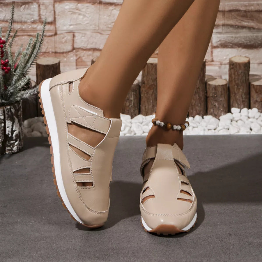 Round Toe Cutout Sandals Apparel and Accessories