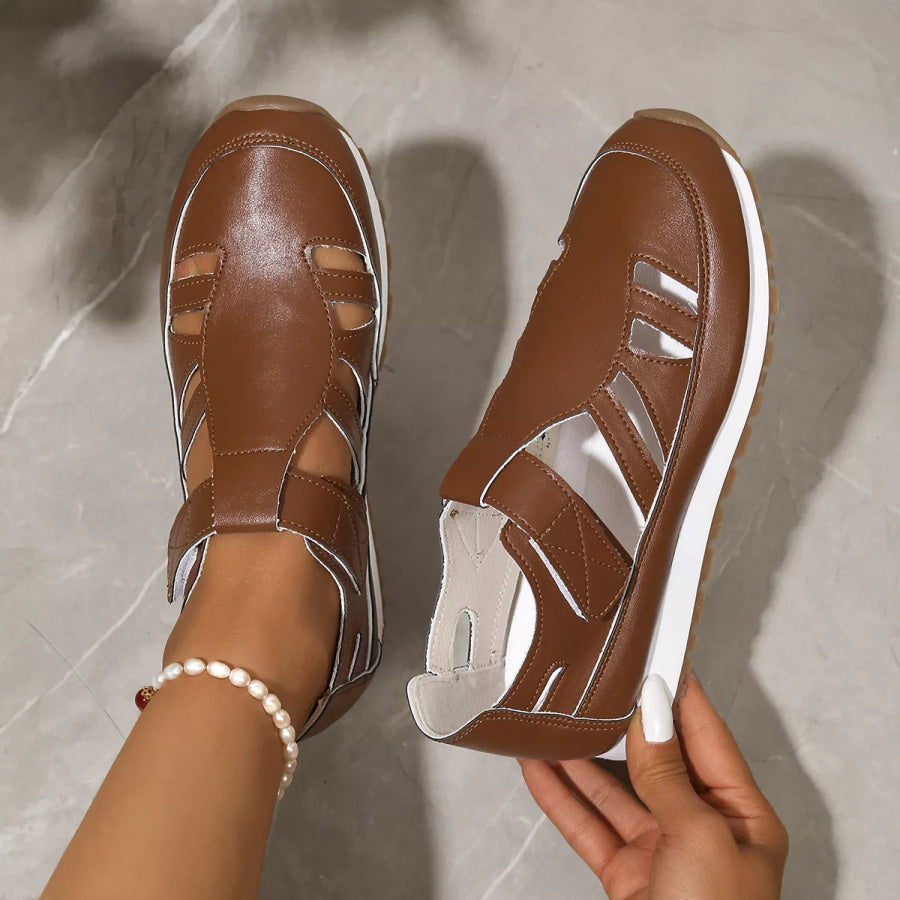 Round Toe Cutout Sandals Apparel and Accessories