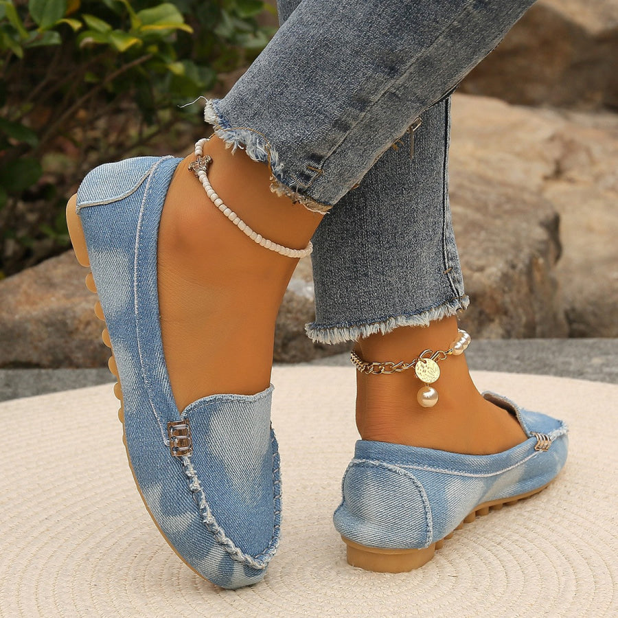 Round Toe Flat Loafers Apparel and Accessories