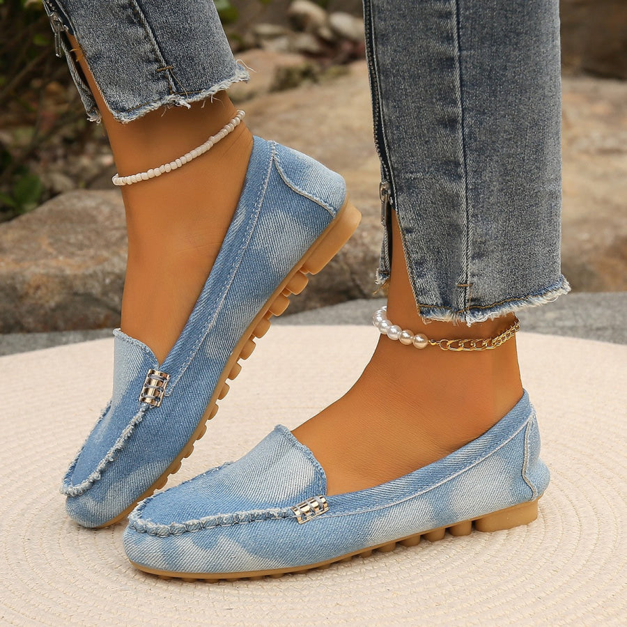 Round Toe Flat Loafers Light / 36(US5) Apparel and Accessories