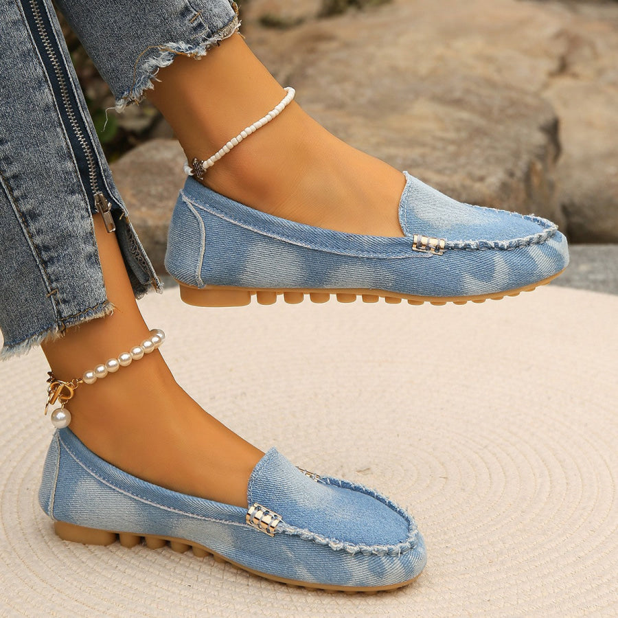 Round Toe Flat Loafers Apparel and Accessories