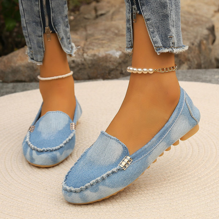 Round Toe Flat Loafers Light / 36(US5) Apparel and Accessories