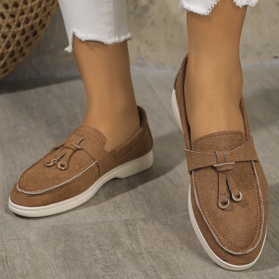 Round Toe Flat Slip-Ons Apparel and Accessories