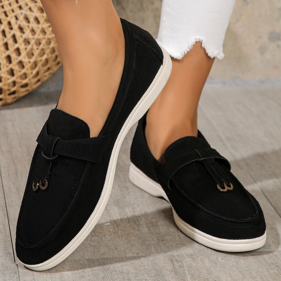 Round Toe Flat Slip-Ons Apparel and Accessories