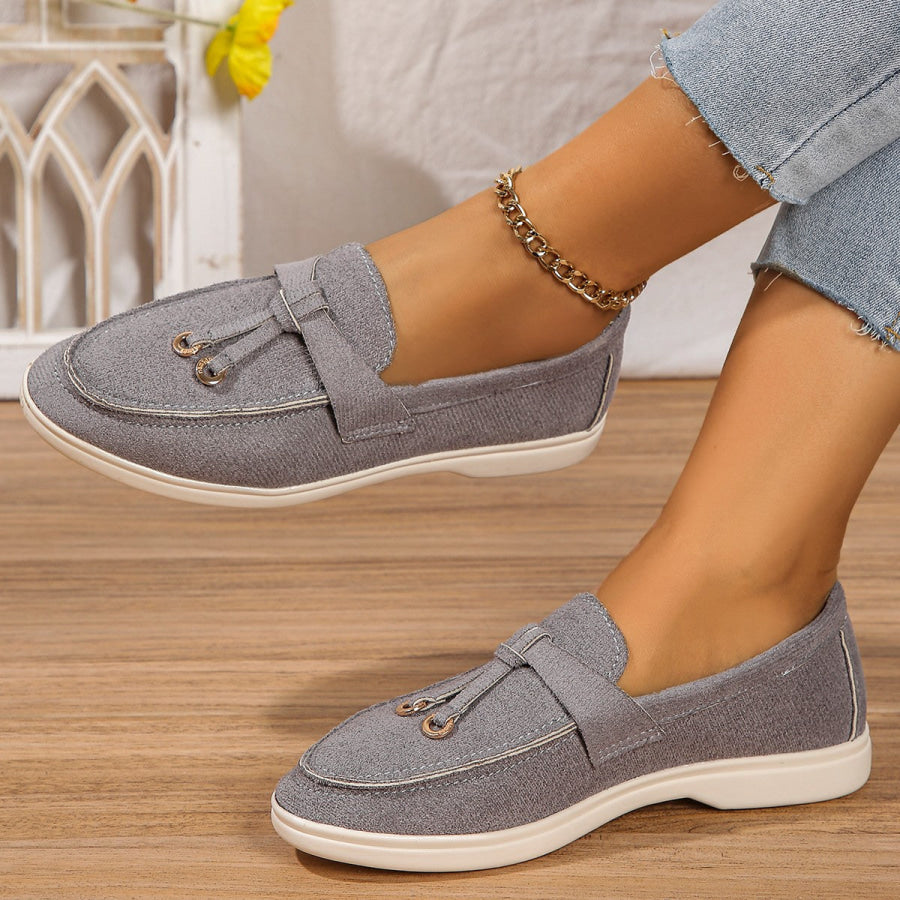 Round Toe Flat Slip-Ons Apparel and Accessories