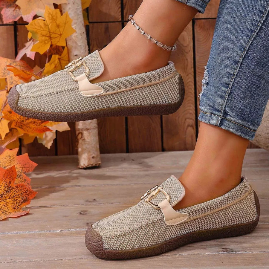 Round Toe Flat Slip-Ons Apparel and Accessories