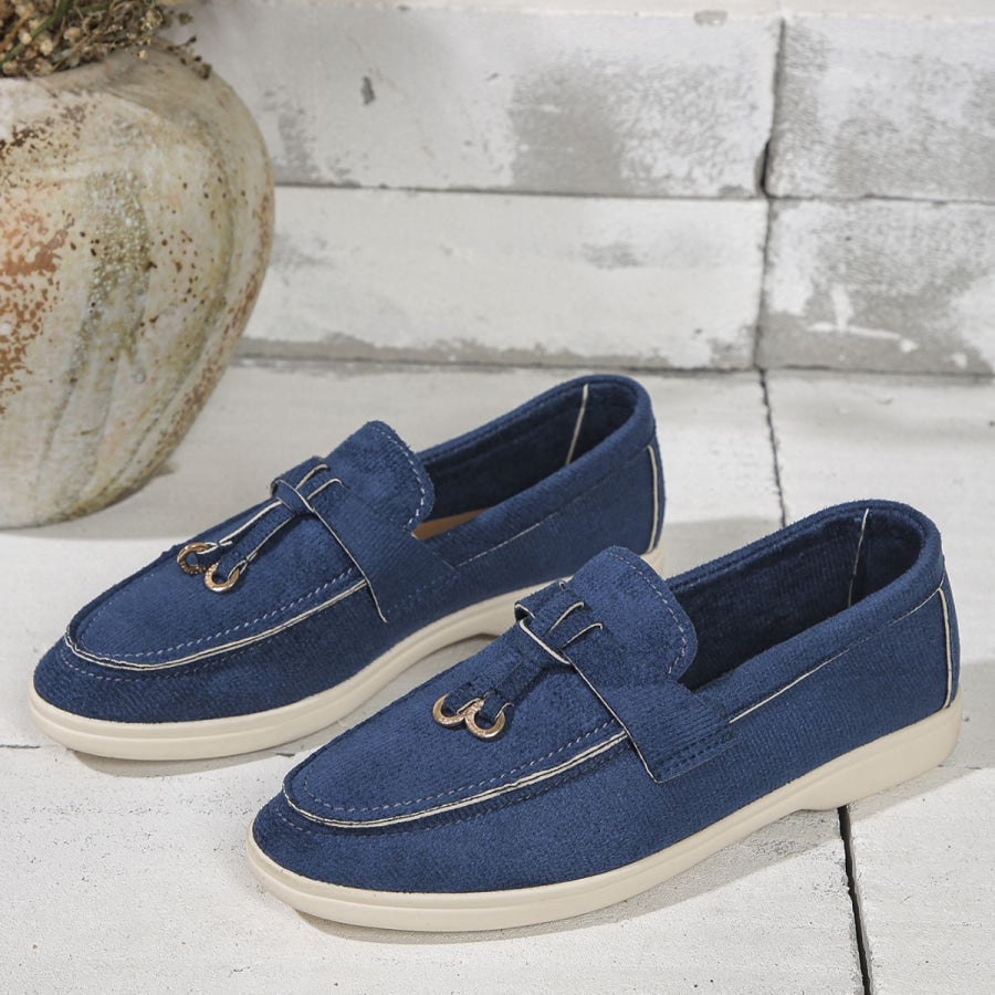 Round Toe Flat Slip-Ons Apparel and Accessories