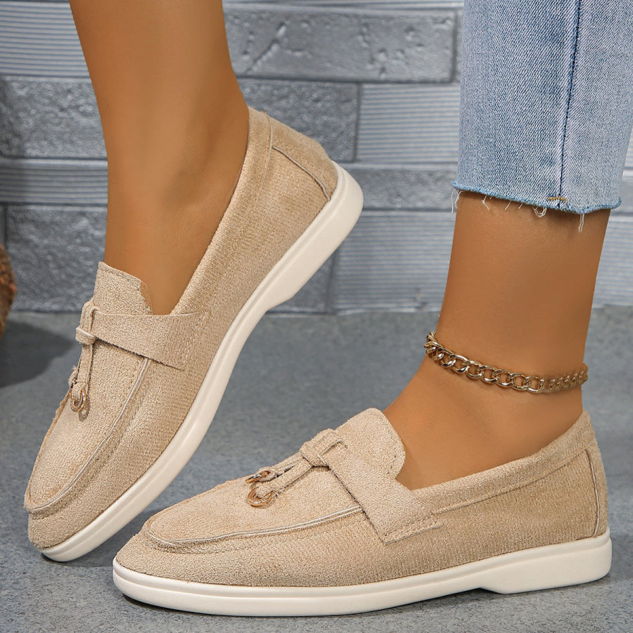 Round Toe Flat Slip-Ons Apparel and Accessories