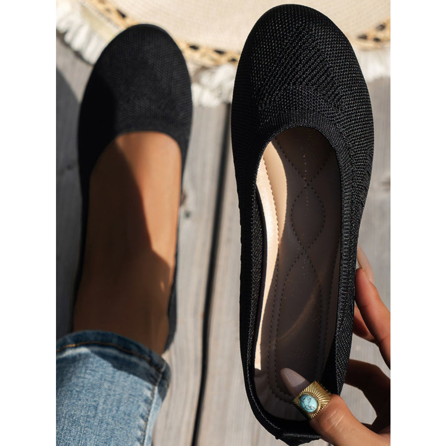 Round Toe Flat Slip-Ons Apparel and Accessories