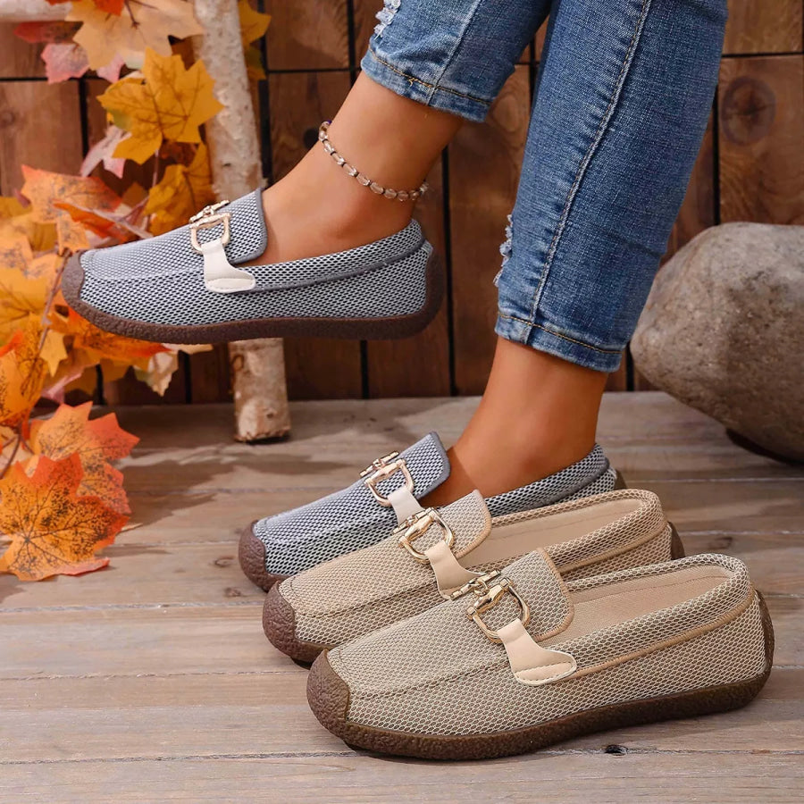 Round Toe Flat Slip-Ons Apparel and Accessories