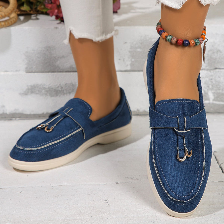 Round Toe Flat Slip-Ons Apparel and Accessories