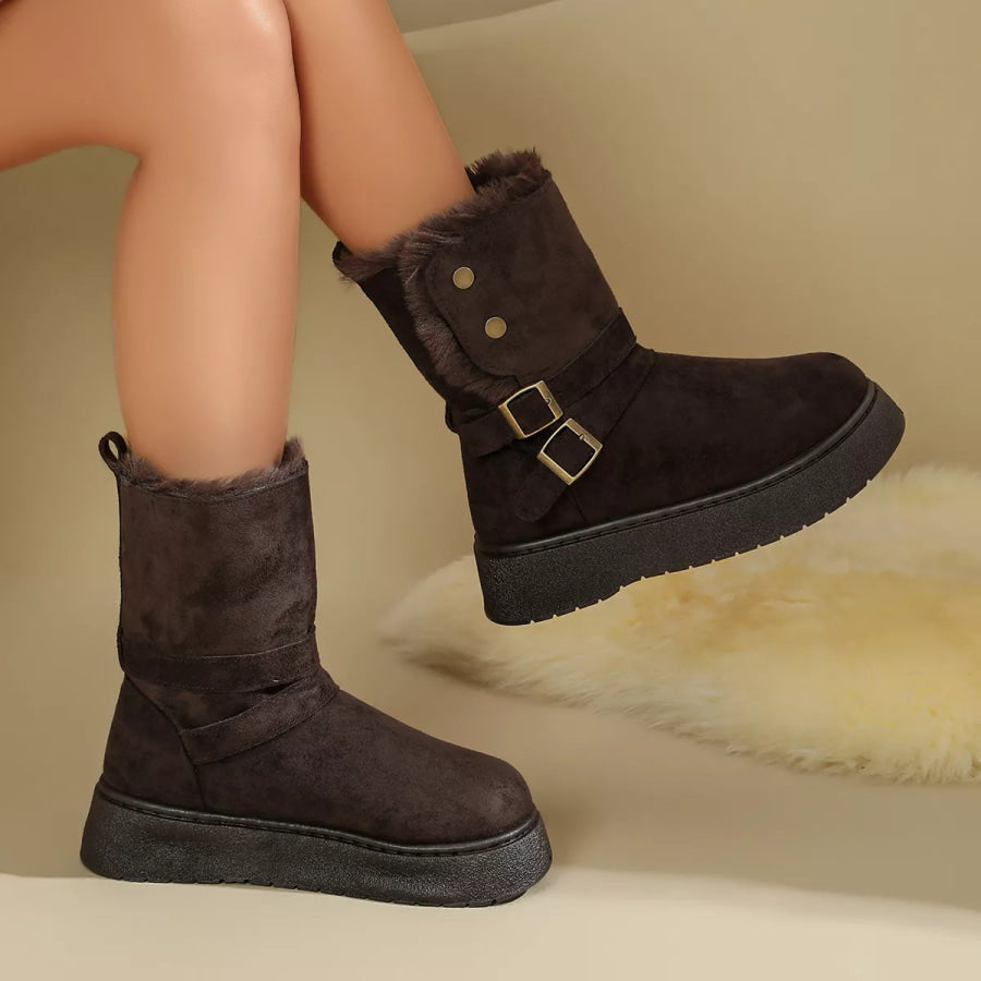 Round Toe Flats Boots Apparel and Accessories