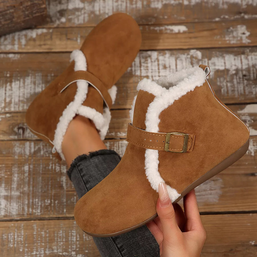 Round Toe Flats Boots Apparel and Accessories