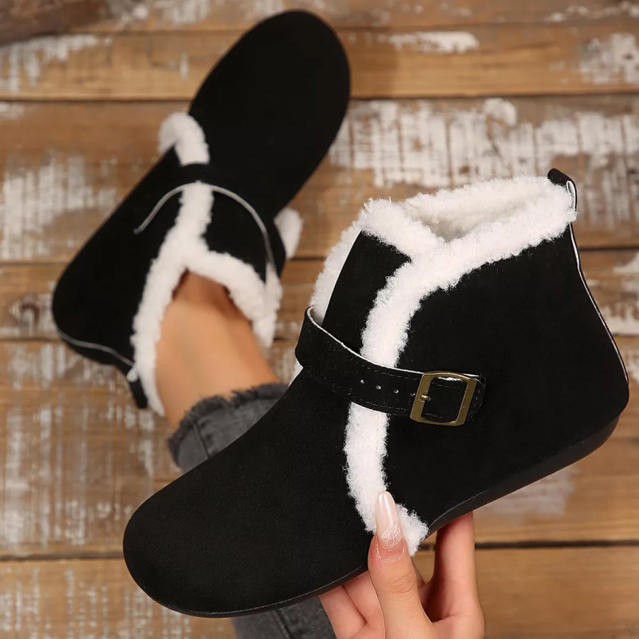 Round Toe Flats Boots Apparel and Accessories