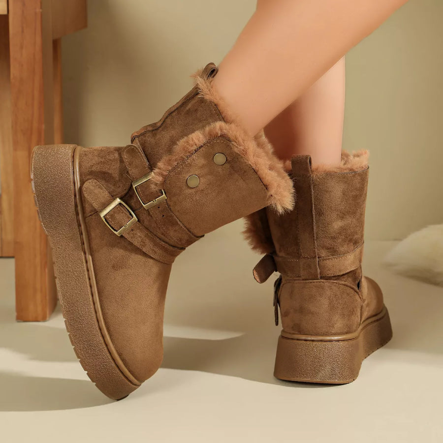 Round Toe Flats Boots Apparel and Accessories