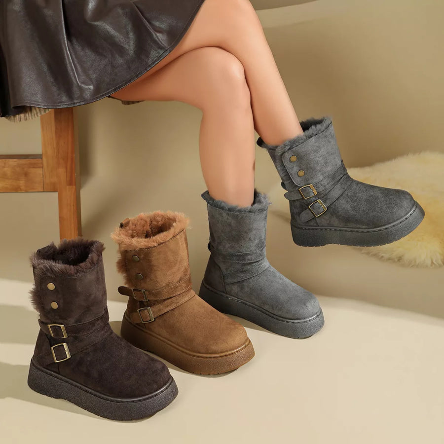 Round Toe Flats Boots Apparel and Accessories