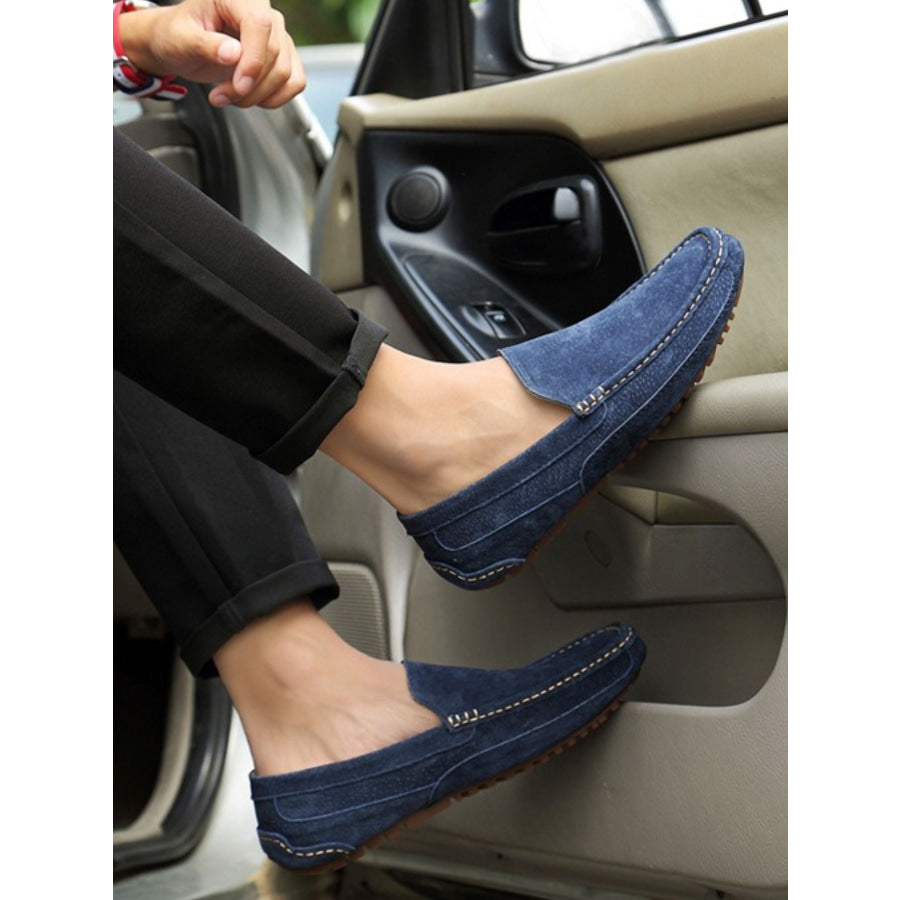 Round Toe Flats Loafers Blue / 38 Apparel and Accessories