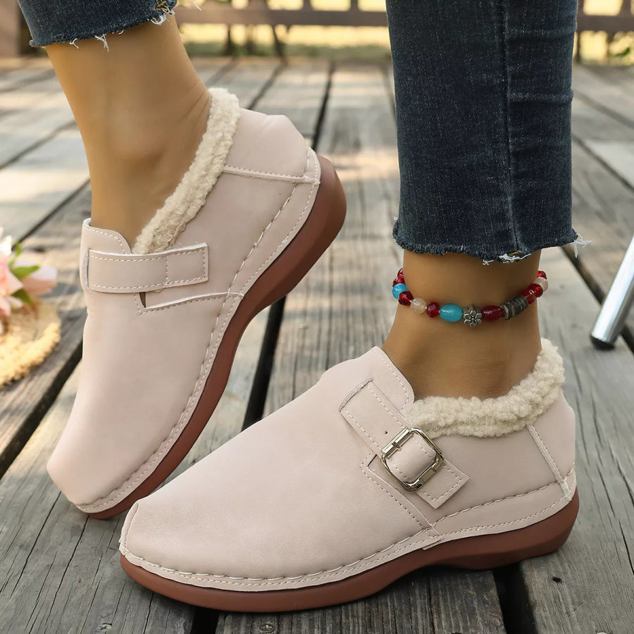 Round Toe Flats Loafers Pink / 36 Apparel and Accessories