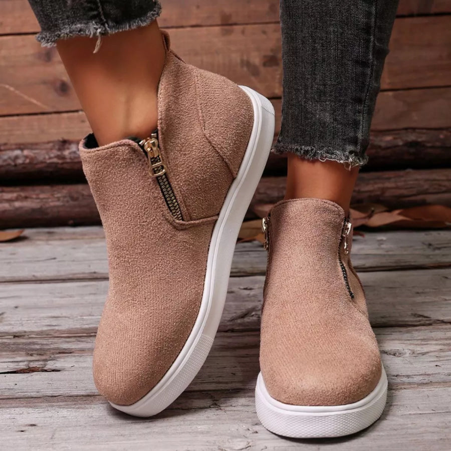 Round Toe Flats Loafers Pink / 36 Apparel and Accessories
