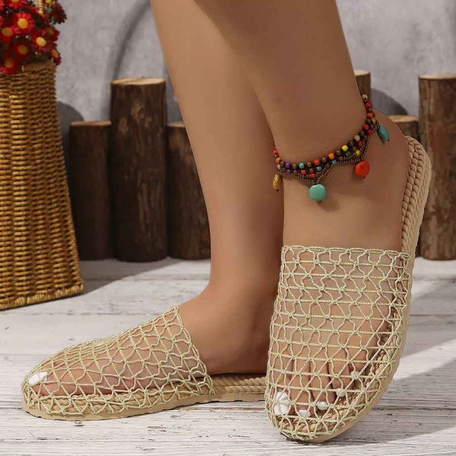 Round Toe Flats Sandals Apparel and Accessories